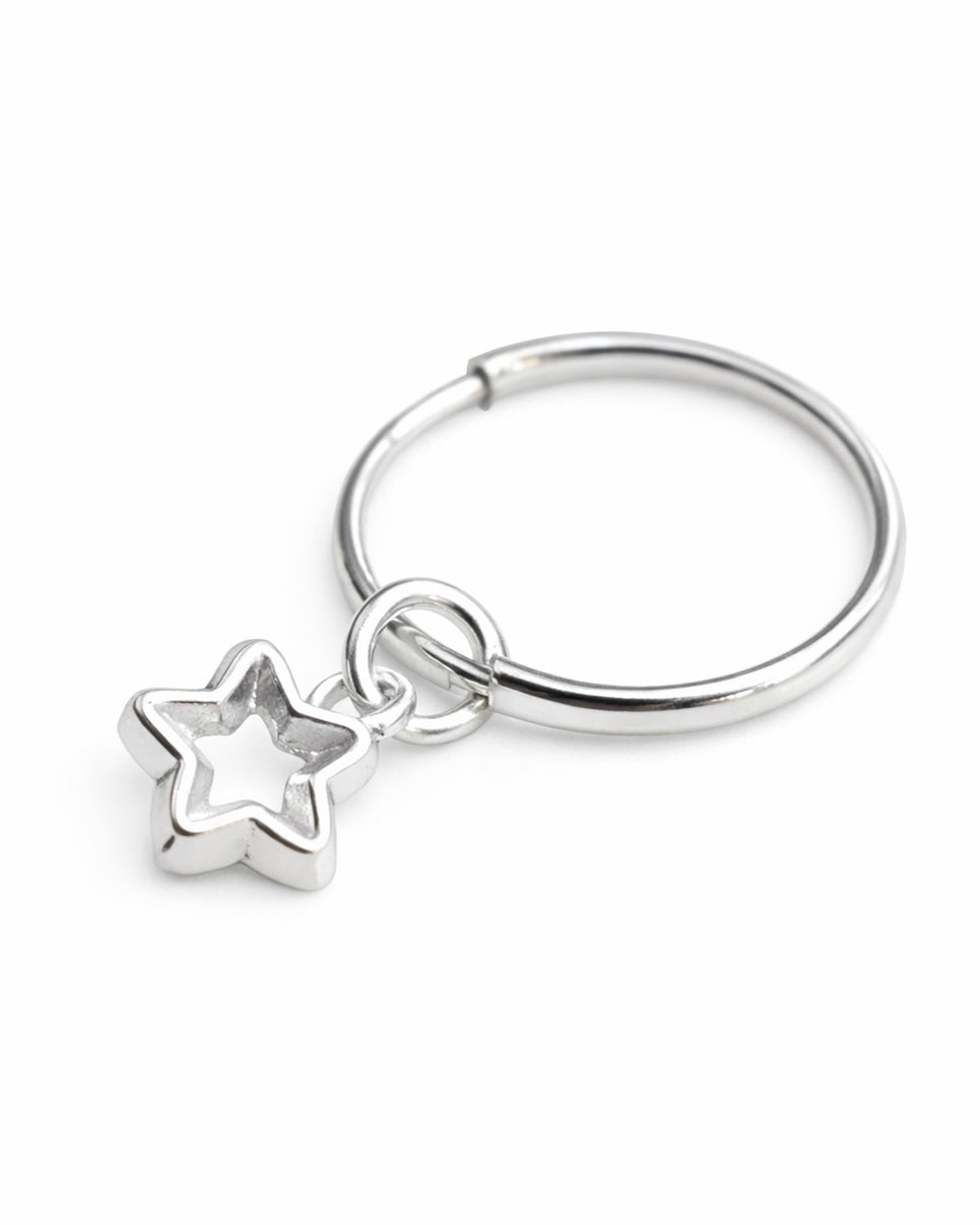 Arrracadita Estrella Hueca- Plata 925 (1 pz)