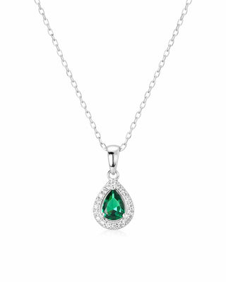 Collar Gota Verde Plata .925