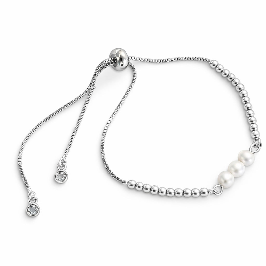 Pulsera Tres Perlas Ajustable