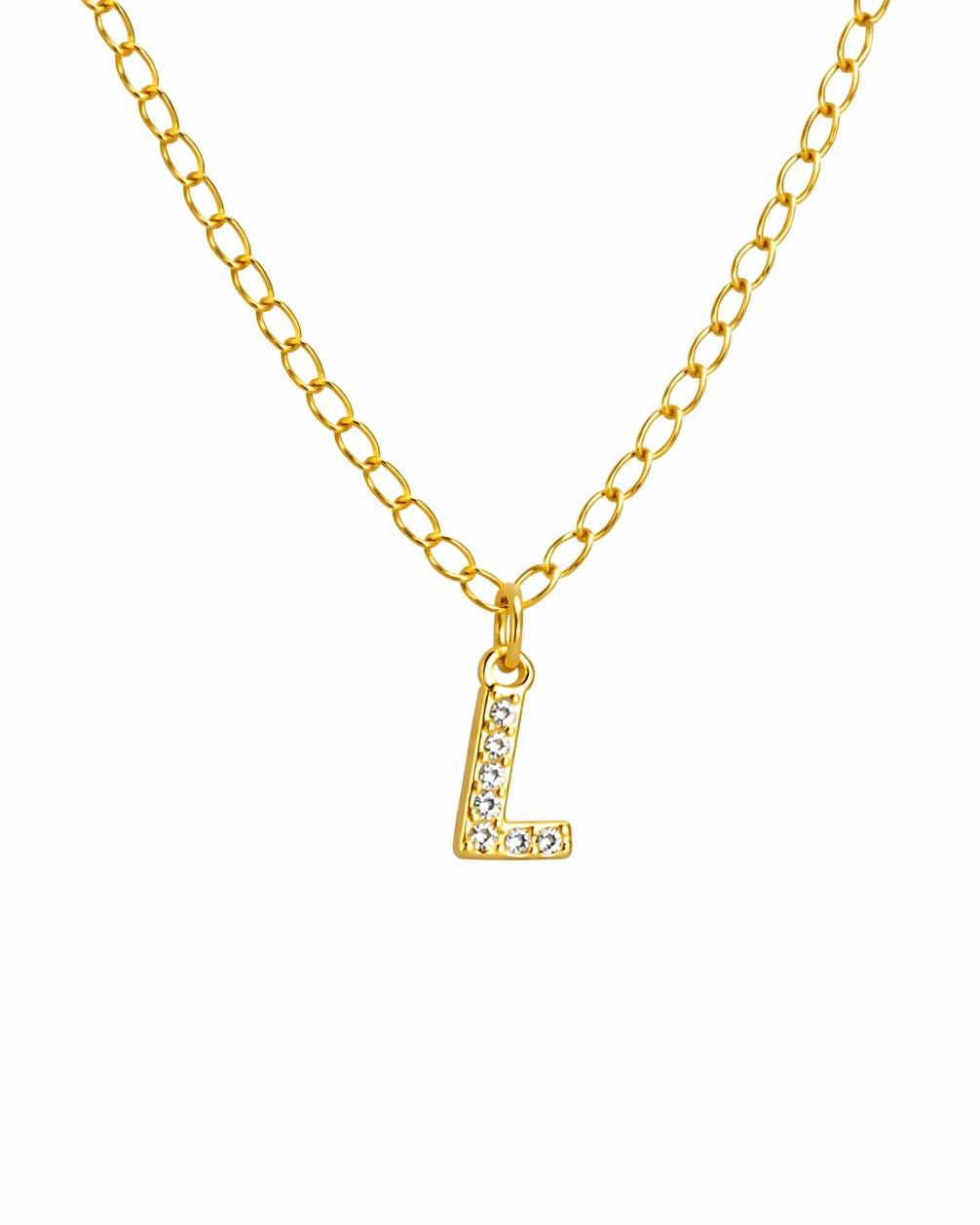 Collar Letra Cristales Blancos Mini