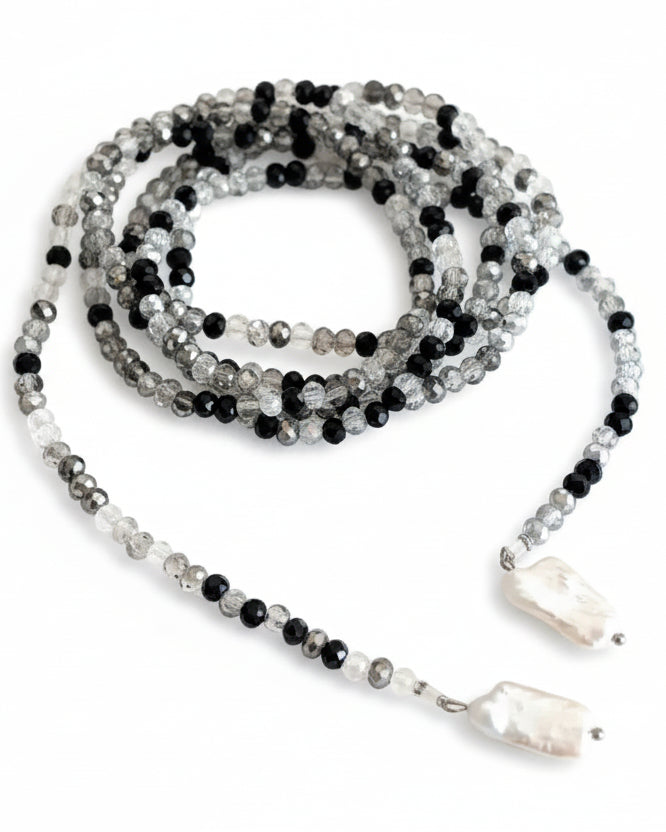 Collar Aura Mix Negro Plata