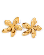 Aretes Flor Doble Doradas