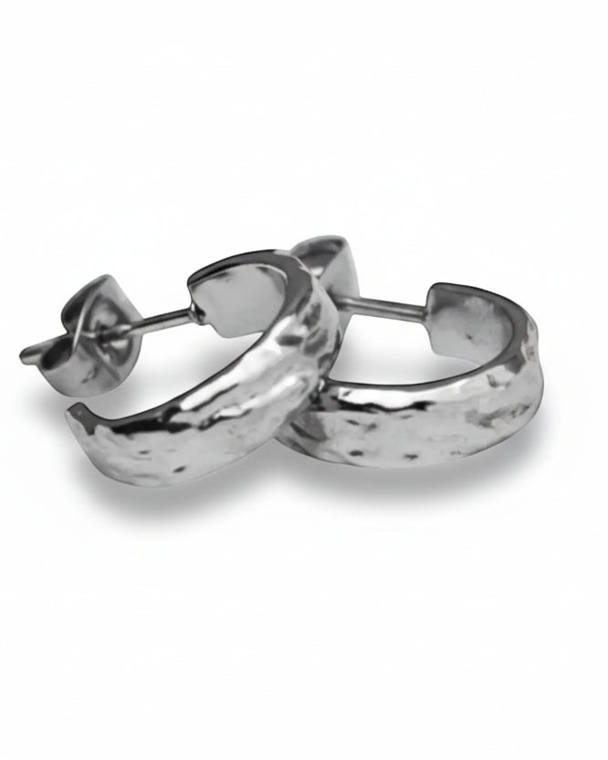 Arracadas Martilladas Plateadas