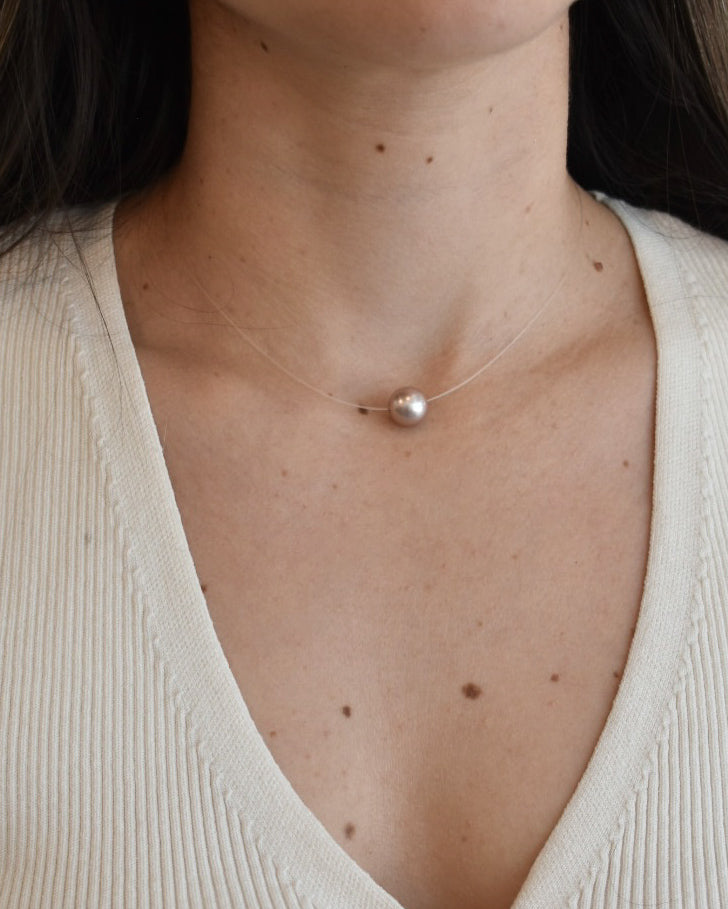Collar Transparente Perla Mallorca 10 mm