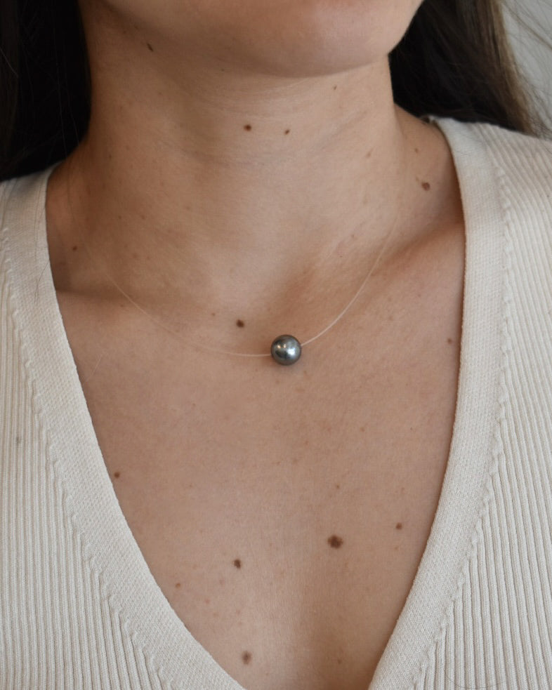 Collar Transparente Perla Mallorca 10 mm