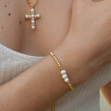 Pulsera Tres Perlas Ajustable