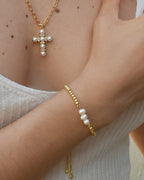 Pulsera Tres Perlas Ajustable
