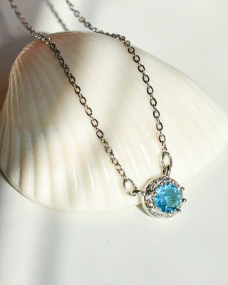 Collar Mini Cristal Azul