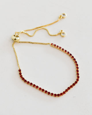 Pulsera Tennis Rojo - Ajustable