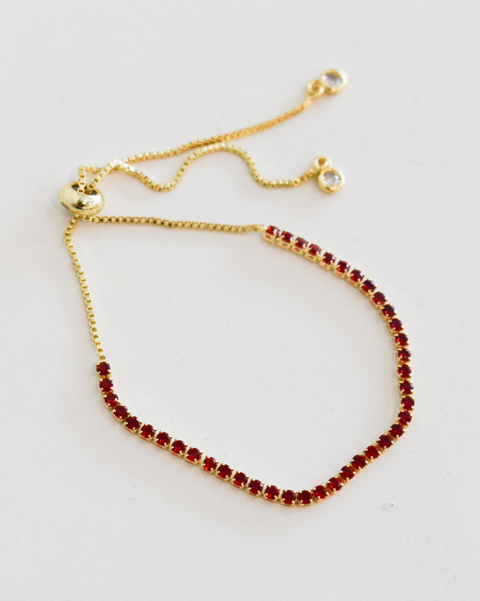 Pulsera Tennis Rojo - Ajustable