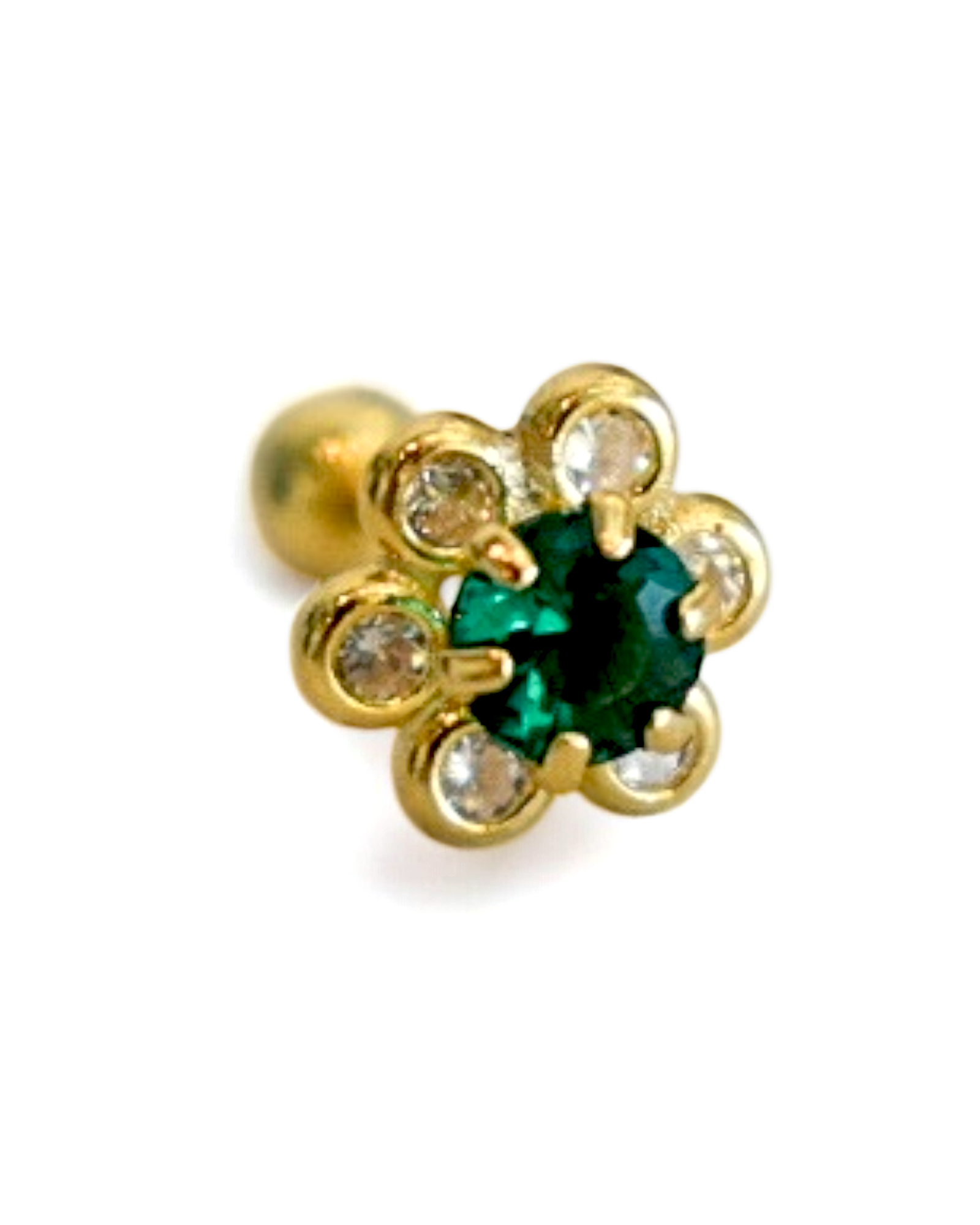 Piercing Fleur Verde Oro 10K (1 pz)