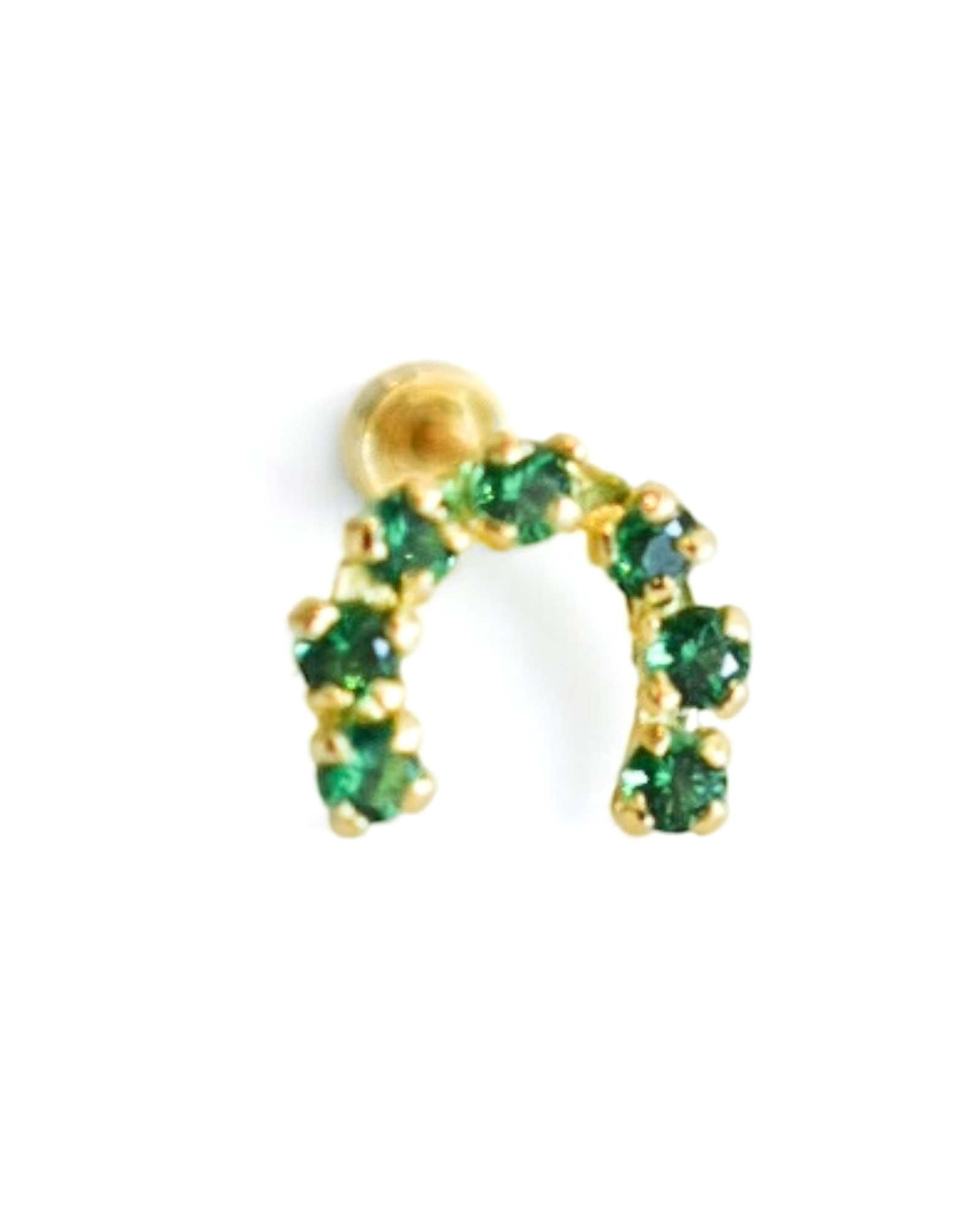 Piercing Herradura Verde Piercing 10K - 1 pz