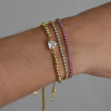 Pulsera Tennis Ajustable Rosa