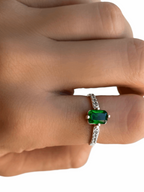 Anillo Praga Plata .925 - Verde