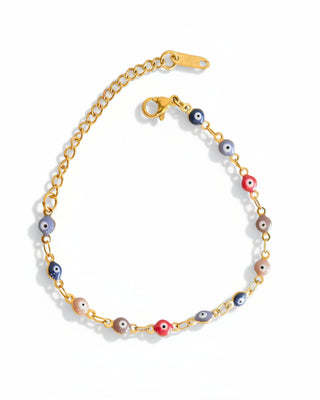 Pulsera Ojitos Combinados Rosa y Lila