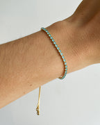 Pulsera Tennis Ajustable Azul Aqua