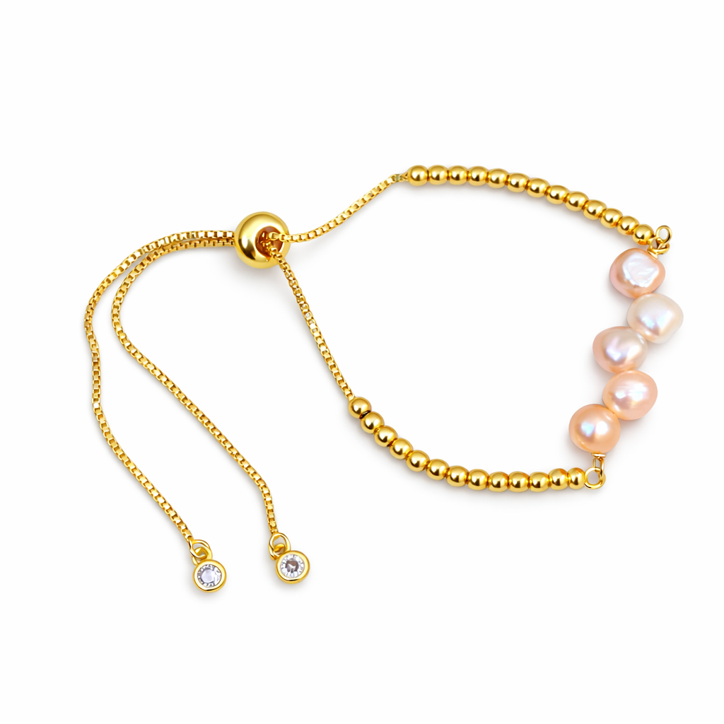PULSERA AJUSTABLE PINK PEARLS
