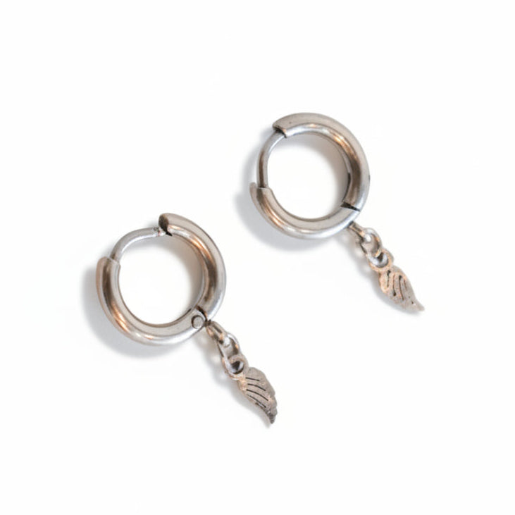 Arracada Mini Ala Plateada