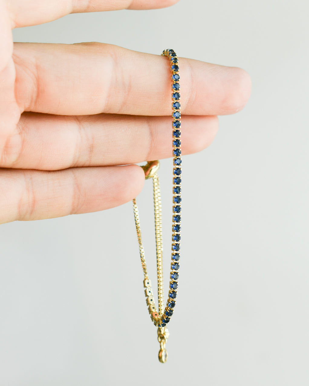 Pulsera Tennis Ajustable Azul Rey