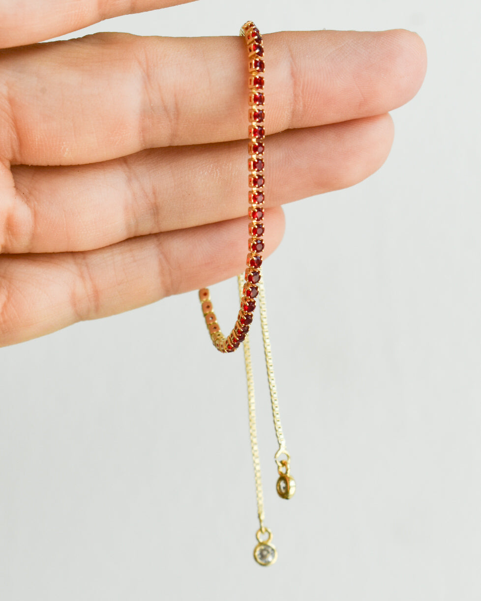 Pulsera Tennis Rojo - Ajustable