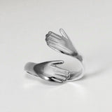 Anillo Abrazo Plateado