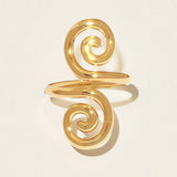 Anillo Dos Espirales Dorado