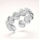 Anillo Conchitas Plateadas