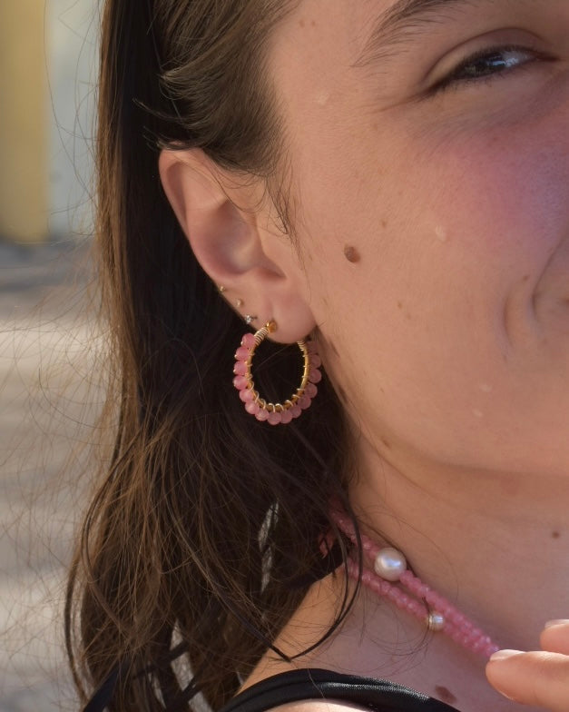 Aretes Isabellla Rosa Claro