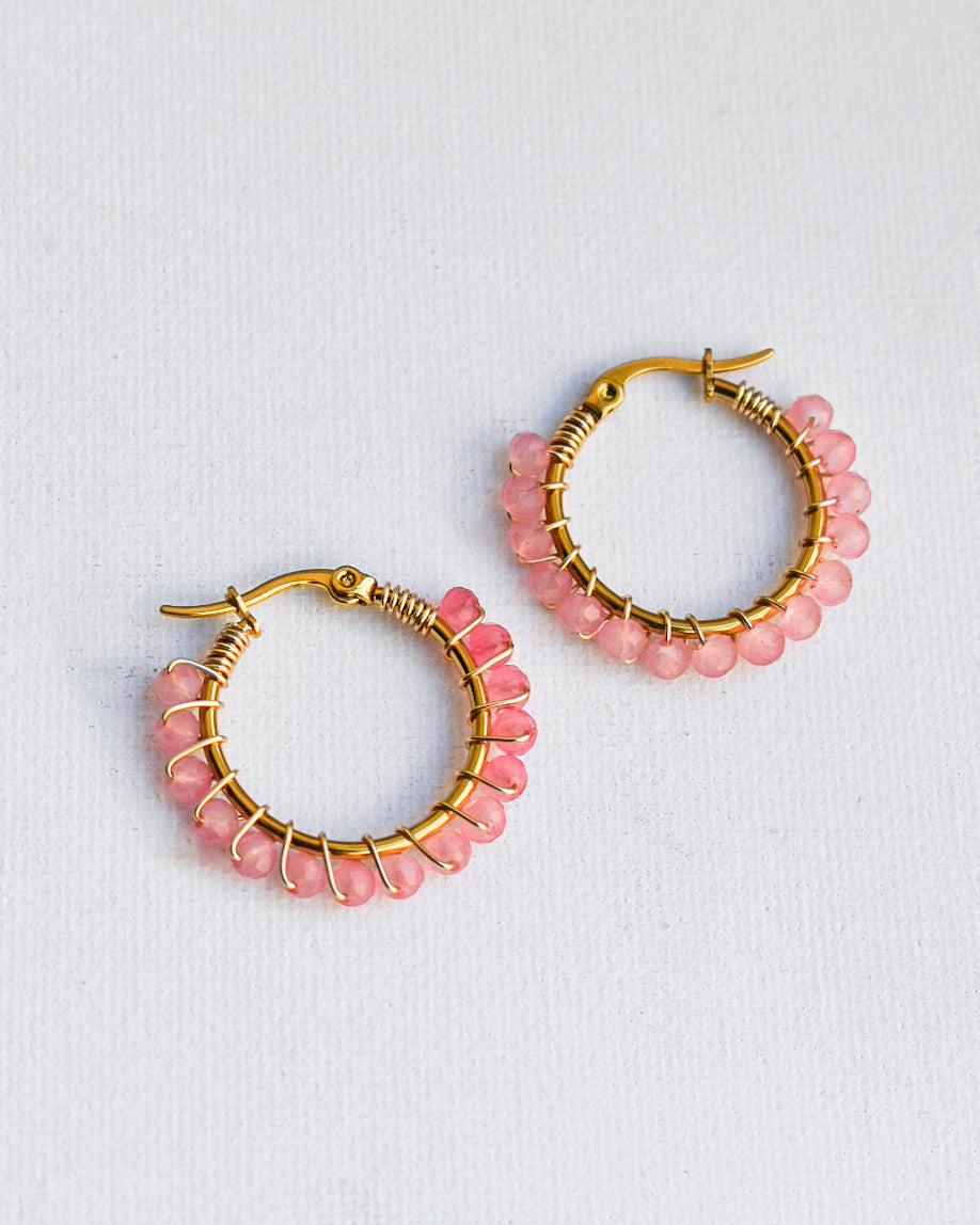 Aretes Isabellla Rosa Claro