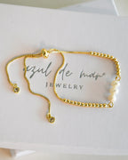 Pulsera Tres Perlas Ajustable