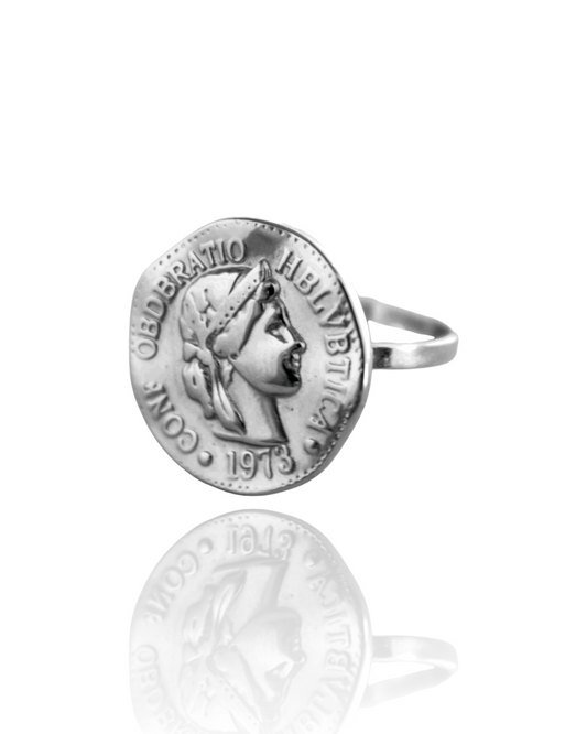 Anillo Moneda Plateado