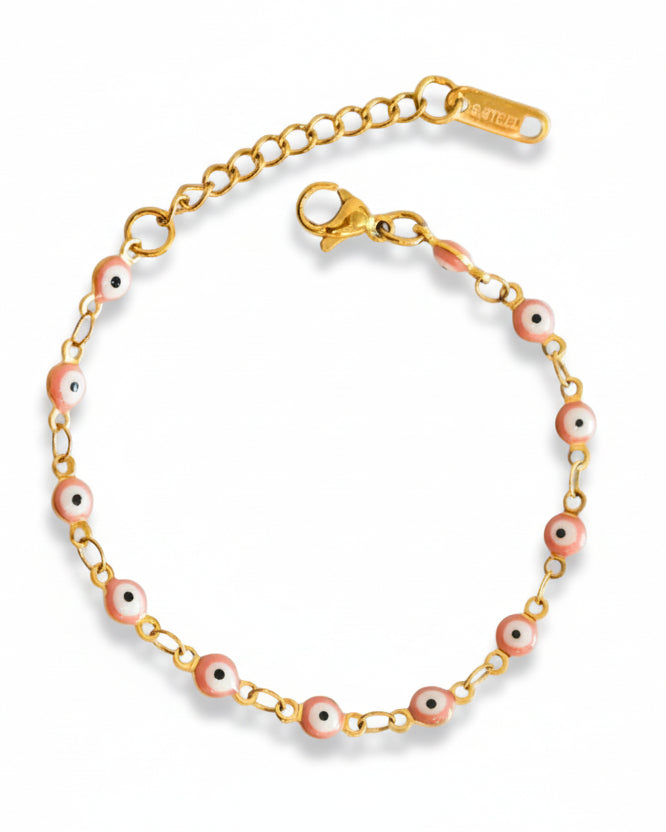Pulsera Ojitos Rosa Claro