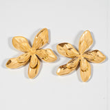 Aretes Flor Doble Doradas