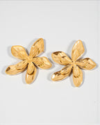 Aretes Flor Doble Doradas