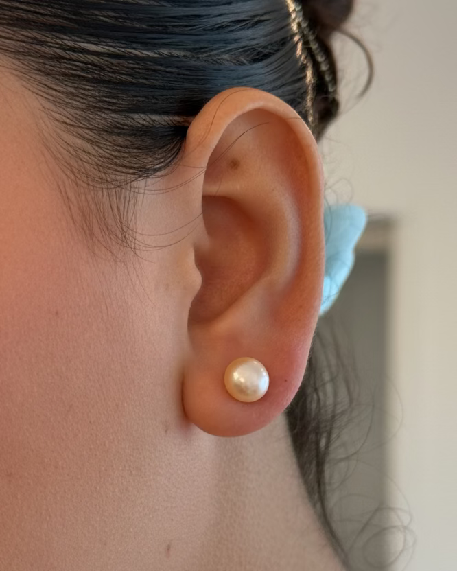 Aretes Perlas Rosas Plata 925