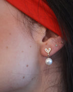 Aretes July Corazón Perla