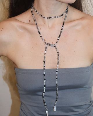 Collar Aura Mix Negro Plata