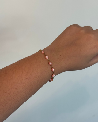 Pulsera Ojos Grandes Rosa Claro
