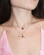 Collar Gota Verde Plata .925