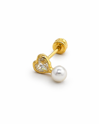 Piercing Corazón Perla Oro 10K