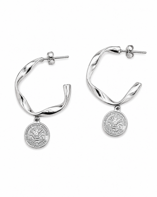 Aretes Elizabeth Torcidos Plateados