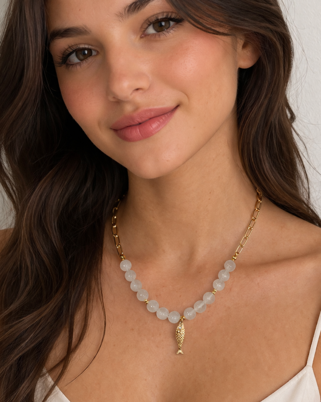 Collar Pez Agata Blanco