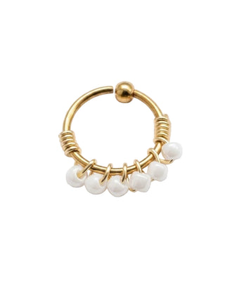 Arracadita Mini Blanca Bordada