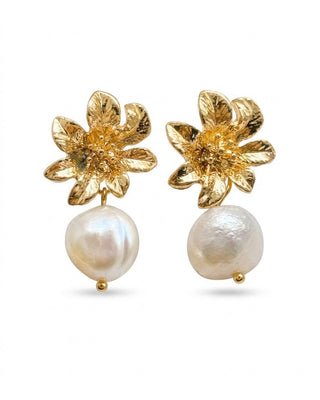 Aretes Flora Blanco