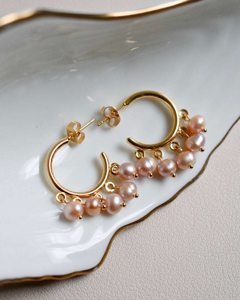 Arracadas Pink Pearls