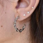 Aretes Eslabón Plateados
